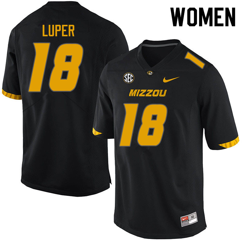Women #18 Chance Luper Missouri Tigers College Football Jerseys Sale-Black